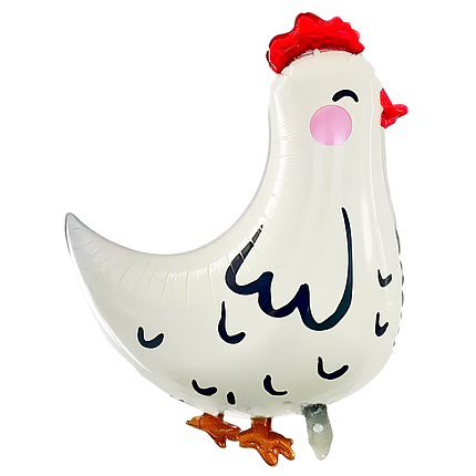Фольгована кулька Курочка домашня 55x65см (25") | Білий, фото 1