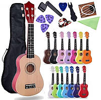 АКЦІЯ Укулеле + чохол + набір аксесуарів для укуле BIG+. (Гавайська гітара) HM100-GB (сайт)