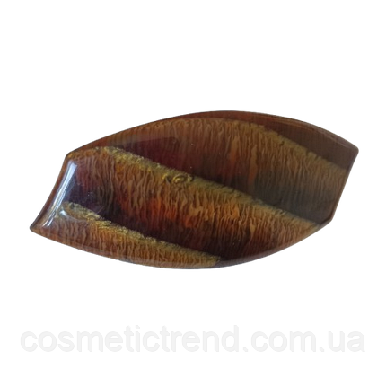 Шпилька-автомат Лист коричнева із золотом 128089 (Франція) розпродажу, фото 1