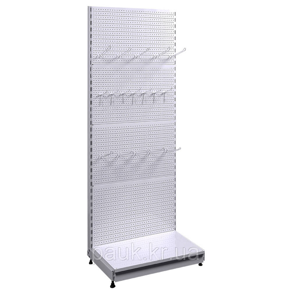 Стелаж перфорований Рістел 1900х600 мм, стелаж торговий приставний, стелаж для інструментів, стелаж для деталей, стелаж в магазин, фото 1