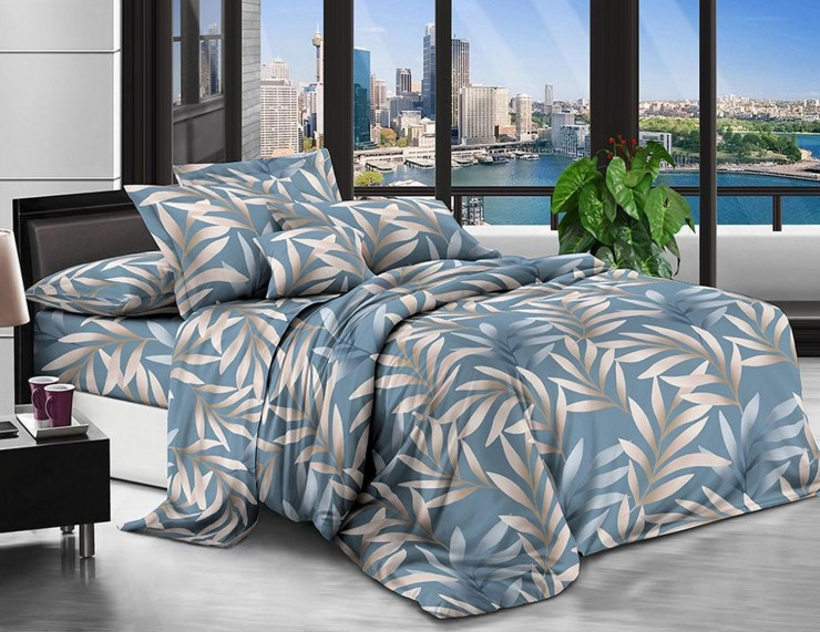 Постільний набір Двоспальний комплект постільної білизни бязь175х215 см малюнок зірки, фото 1