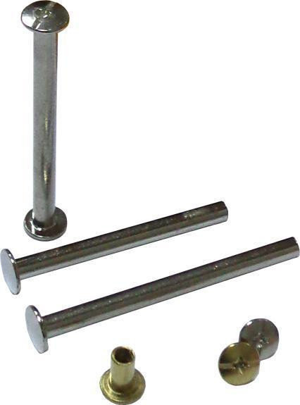 Болти для переплетення металеві 10 мм, срібло, уп/100 шт