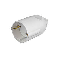 Штепсельне гніздо з заземленням пряме біле ТW-1009