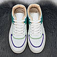 Кросівки жіночі Swin білі із зеленим еко-шкіра 8149, фото 7