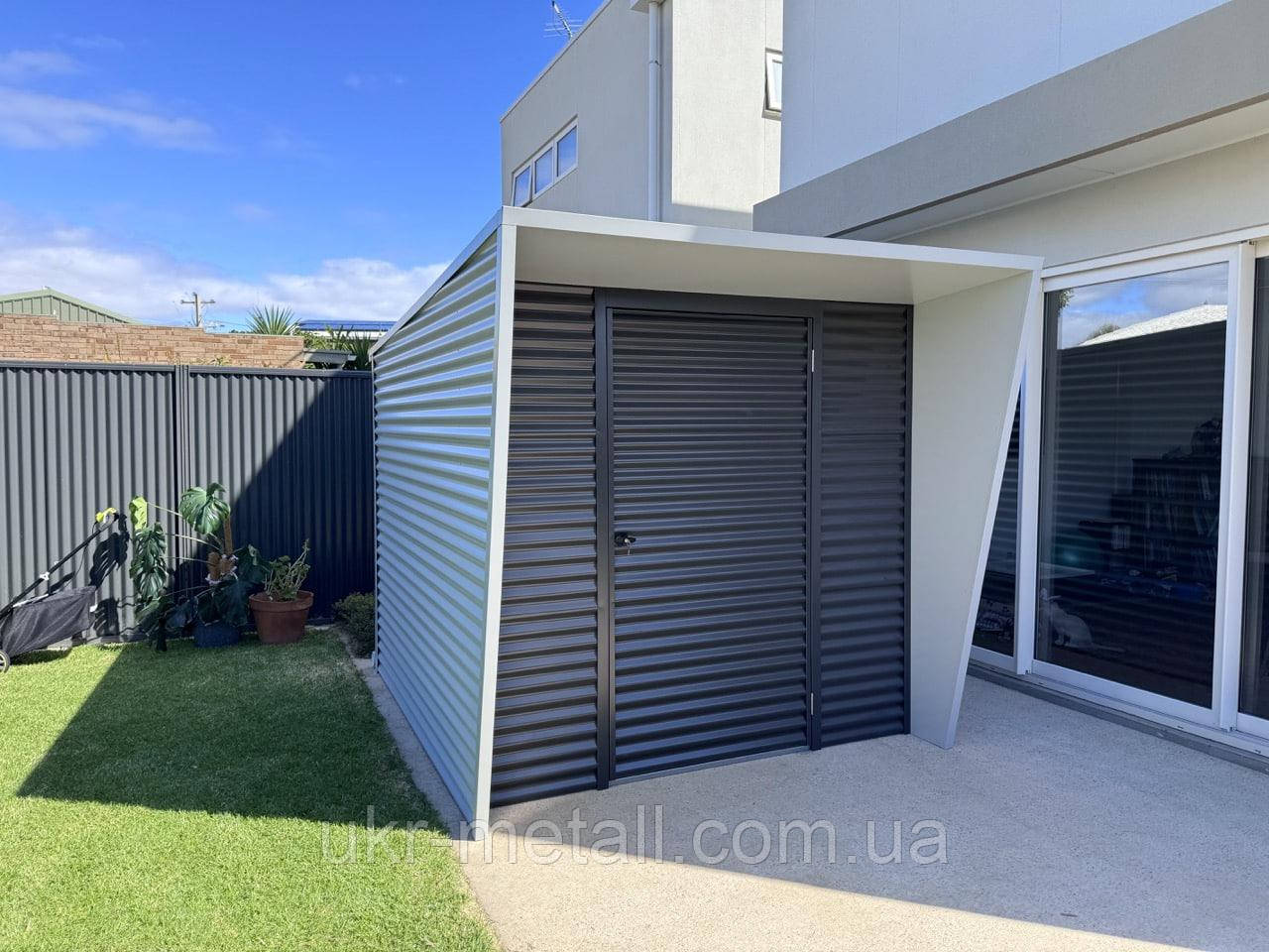 Металевий госпблок для дачі в сучасному стилі, фото 1