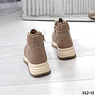 Жіночі зимові черевики з натуральної шкіри флотар кольору лате, фото 6