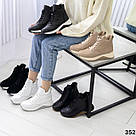 Жіночі зимові черевики з натуральної шкіри флотар кольору лате, фото 10