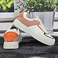 Кросівки жіночі Swin білі із пудровим еко-шкіра 8149, фото 5