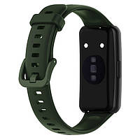 Силиконовый ремешок для Huawei Band 7. Цвет: темно ЗЕЛЕНЫЙ Ремешок на хуавей бенд 7