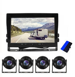 Монітор 10 дюймів 4-х канальний+ кронштейн + 4 камери + карта пам'яті