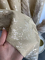 Штори однотонні готові Бежевий Мармур 200*270 см на тасьмі (SH-M19-1), фото 3