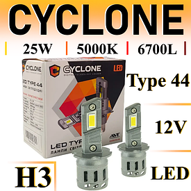 LED-лампи для авто H3 12 V 25 W 5000 K 6700L CYCLONE Type 44