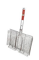 Решітка для гриля велика хвиляста сітка 43 см*34 см*5 см Geo-Lux