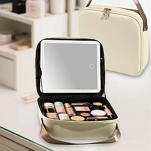 Косметичка-органайзер із вбудованим LED-дзеркалом і підсвіткою