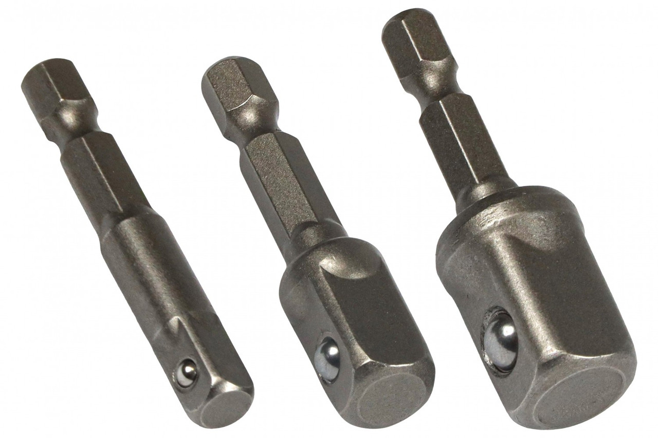 Набір перехідників ударних для дрилі / шуруповерта / викрутки GUT MECHANIC 1/2”, 1/4”, 3/8” 3 шт IAS10003, фото 1