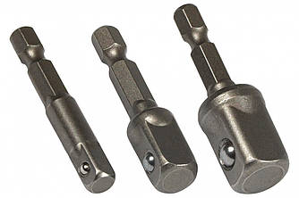 Набір перехідників ударних для дрилі / шуруповерта / викрутки GUT MECHANIC 1/2”, 1/4”, 3/8” 3 шт IAS10003