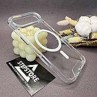 Чохол для iPhone 17 Air з Magsafe прозорий із хромованими кнопками протиударний пластиковий магніт