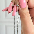 Сережки-протяжки срібні з нескінеченністю і камінчиком «Endlessness» 7 см, фото 2