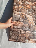 Декоративна самоклеюча 3D панель під коричневу цеглу 700x770x5 мм, фото 5