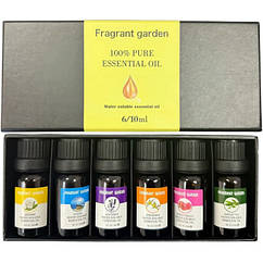 Набір ефірних водорозчинних олій Fragrant Garden 6 шт. Аромамосла для дифузора/зволожувача повітря