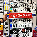 Червоний тимчасовий транзитний номер алюміній, фото 3