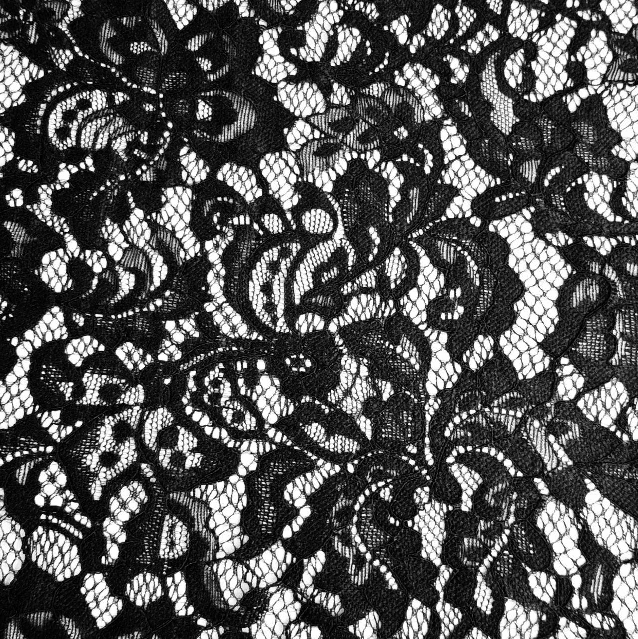 Гіпюр стрейч квітковий з ажурною кромкою чорний, фото 1