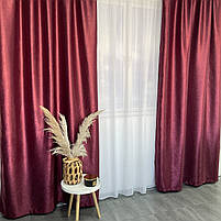 Штори софт-велюр блекаут ALBO бордові 150×270 см, комплект 2 шт. (SH-250-7), фото 2