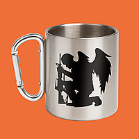 Ангел-охоронець, металева кружка з карабіном, 330 мл