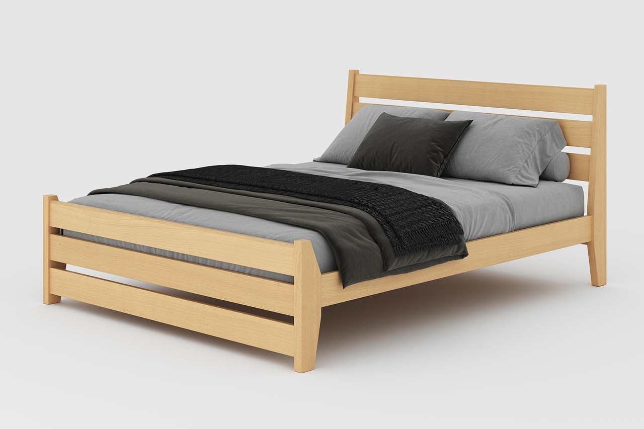 Ліжко двоспальне "Келлі" з натурального дерева для готелів, фото 1