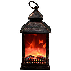 Ліхтар-камін з LED підсвіткою та імітацією вогню, USB, 30 см