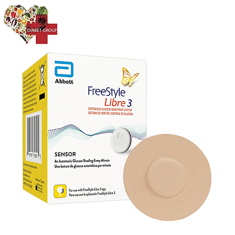 Сенсор FreeStyle Libre 3 (Фристайл Лібре 3) 1 пак. і 1 тейп у комплекті, фото 1