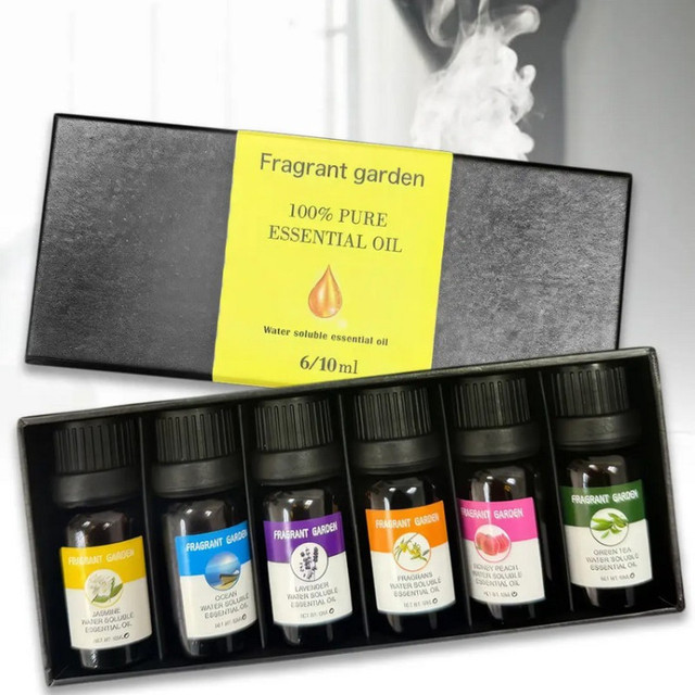 Набор эфирных водорастворимых масел Fragrant Garden (Душистый сад) 6 шт. Водорастворимые эфирные аромамасла в наборе 6 шт 