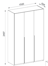 Шафа XEXA 3D,  колір сірий камінь, фото 4