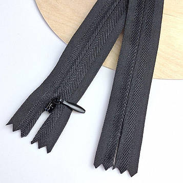 Потаємна блискавка 25см Китай щільна нейлонова основа колір чорний