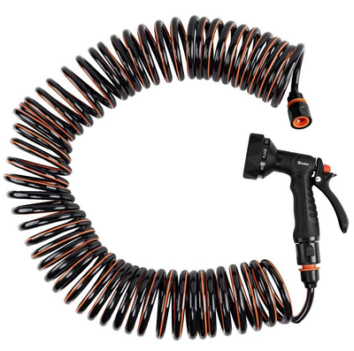 Комплект зі спіральним шлангом та 9-функціональним пістолетом SPIRNG FLEX, 10 м, Bradas