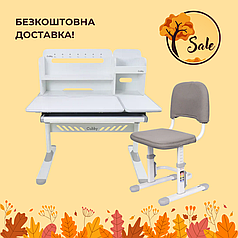 Дитячий стіл-трансформер FunDesk Nerine Grey + крісло FunDesk SST3D Grey