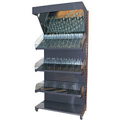 Стелаж для кондитерки Рістел 1900х750 мм ТИП 9, приставний стелаж торгівельний, стелаж для печива та цукерок, стелаж для приправ