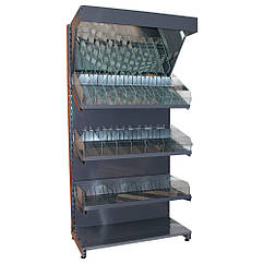 Стелаж для кондитерки Рістел 1900х950 мм ТИП 9, приставний стелаж торгівельний, стелаж для печива та цукерок, стелаж для приправ