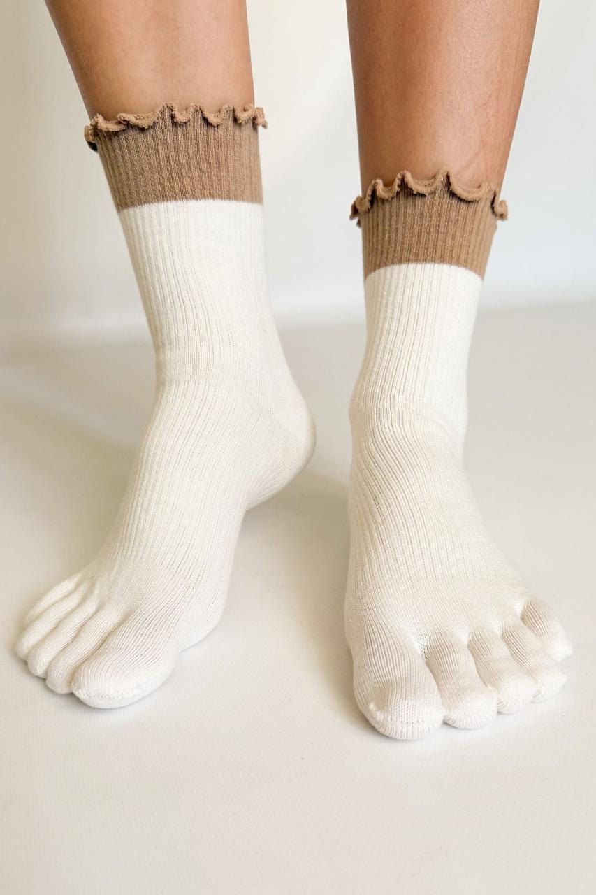 Шкарпетки з пальцями з рюшами Сакура Apmi 36-39 білий, фото 1