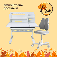 Дитячий стіл-трансформер FunDesk Nerine Grey + крісло Fundesk Mente Grey