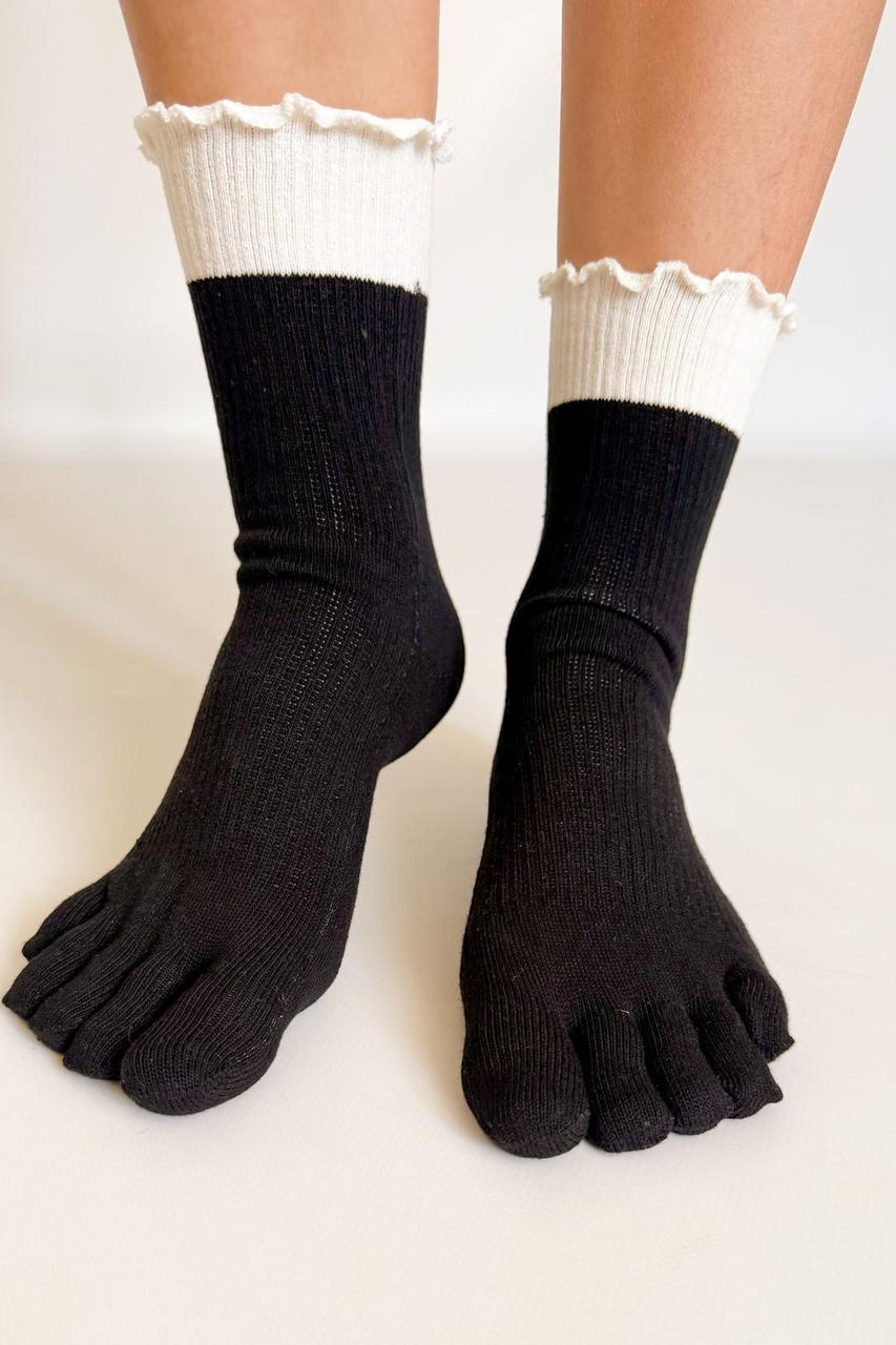 Шкарпетки з пальцями з рюшами Сакура Apmi 36-39 чорний, фото 1
