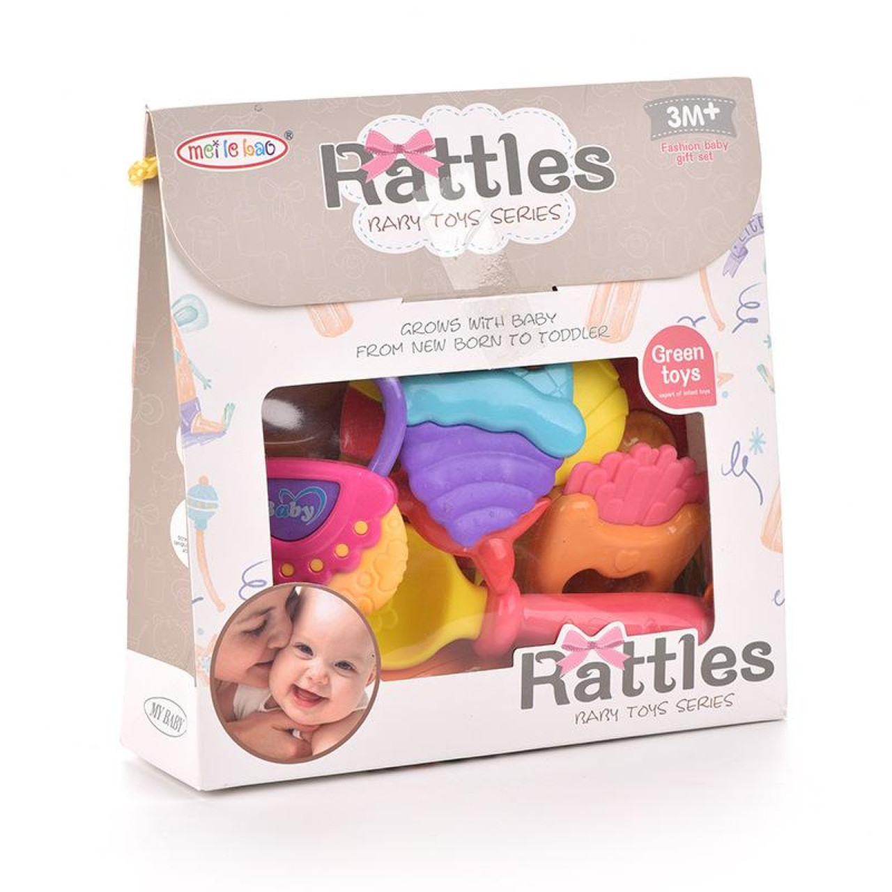 Брязкальце 8375-8375-1-2-3 від 9 шт., 4 види, колба (пляшечка), 13-22-13 см., фото 1