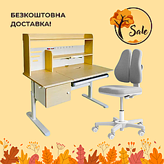 Дитячий стіл-трансформер Cubby Toru Grey + крісло Fundesk Mente Grey