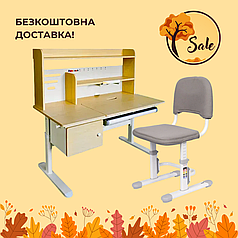 Дитячий стіл-трансформер Cubby Toru Grey + стілець FunDesk SST3D Grey