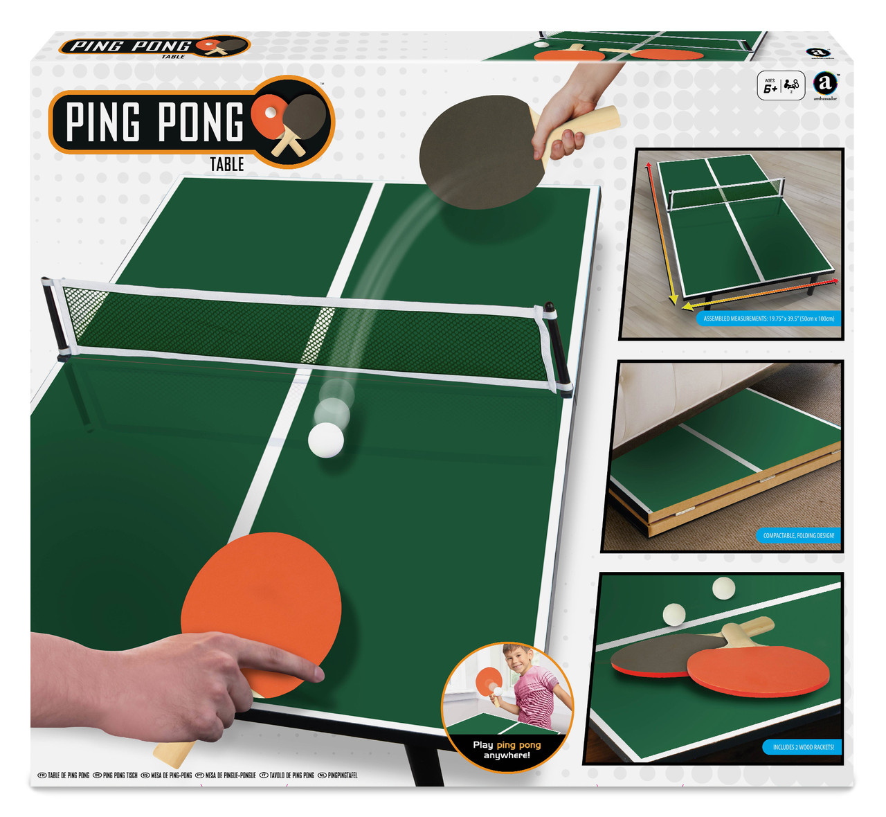 Настільна гра Пінг-понг Ambassador, від 6 років, 100см, фото 1