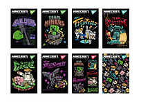 Блокнот YES А7/48 кл клей YES Minecraft Black 152109