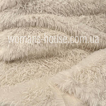 Штучне хутро довговорсе 6 см Неаполі Пір'я 180 см однотон Молочний