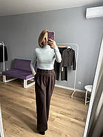 Брюки палаццо, штани жіночі, теплі брюки, шоколадні брюки