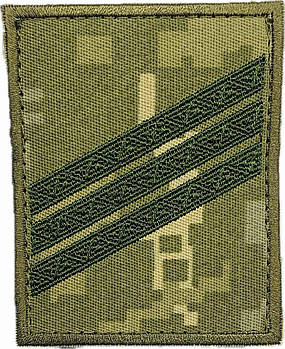 Нашивка курсівка 3 курс навчальних закладів ЗСУ (загальновійськова) ПІКСЕЛЬ