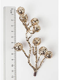 Декоративна гілка, шампань, 12 см, блискуча, LG-8 / штучна гілка калини